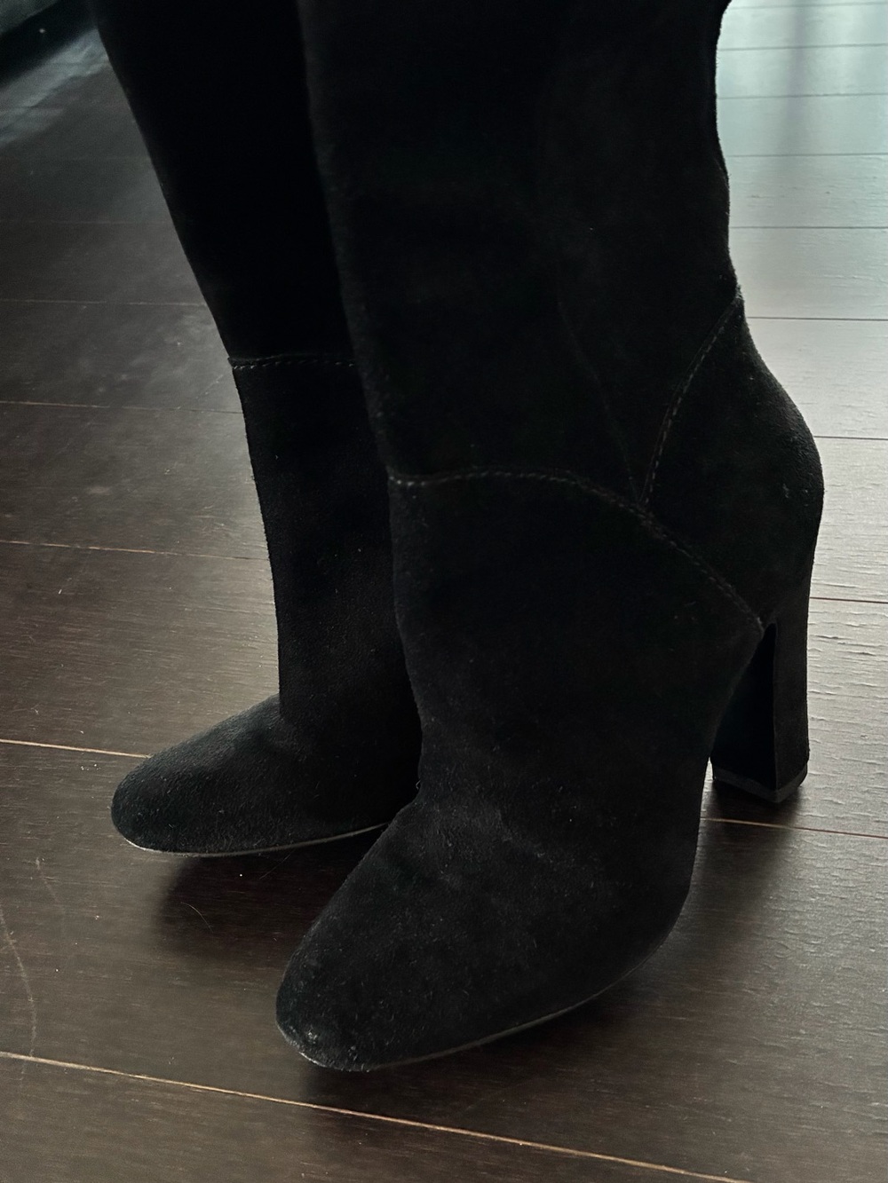Black suede over the knee boots - Picture 4 of 10